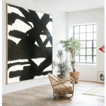 Large Abstract canvas art, Black and white art, Square picture, Oil painting, Oil canvas art, Large abstract wall, White squares, Modern painting, Art