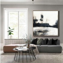 Black and white art, Acrylic painting, Big size art, Large Abstract canvas art, Canvas stratched painting, Home decor, Decor, Black and white