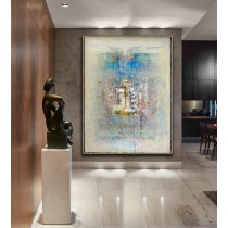 Large Abstract canvas art, Acrylic Colorful Art, Urban Industrial Art, Large Art on Canvas, Dining Room Wall Art, Original Oil Contemporary Art, Wall art