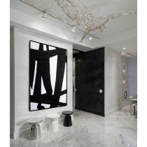 Original Large Painting Art Abstract On Canvas Black and White wall art Large Square Acrylic Painting On Canvas Minimalist Abstract Painting