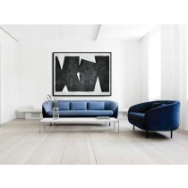 Black White Painting Minimalist Art, Large Canvas Art. Modern Geometric Art.
