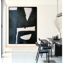 Black And Pink Painting Minimalist Art, Large Canvas Art. Modern Art Geometric Art.