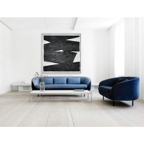 Original Artwork Extra Large Abstract Painting, Acrylic Painting Canvas Art, Black And White Minimalist Painting.