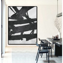 Extra Large Acrylic Painting On Canvas, Minimalist Painting Canvas Art, Black And White Geometrical Painting, HAND PAINTED Original Art.