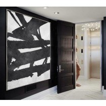 Extra Large Painting, Large Canvas Art. Mminimalist Art, Modern Art Abstract Painting Black and White Geometric Art. Hand Painted.