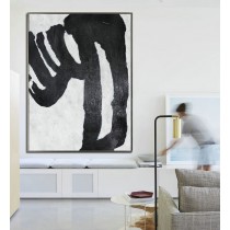 Oil Painting, Abstract Painting  Modern Art Black and White Minimalist Art. Hand Painted, Oil On Canvas.