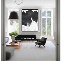 Extra Large Painting On Canvas, Textured Painting Canvas Art, Black And White Original Art Handmade.