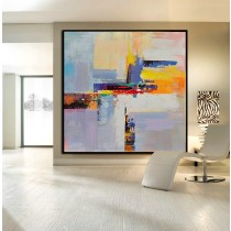 Handmade Large Contemporary Art Canvas PaintingAcrylic Painting, Abstract Canvas Art - By Leo
