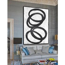 Extra Large Painting On Canvas, Textured Painting Canvas Art, Black And White Original Art Handmade.