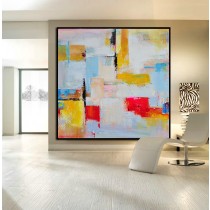 Handmade Large Contemporary Art Canvas PaintingAcrylic Painting, Abstract Canvas Art - By Leo