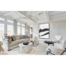 Large Abstract Painting Minimalist Art, Hand Painted Abstract Landscape Painting. Black White Acrylic Painting.