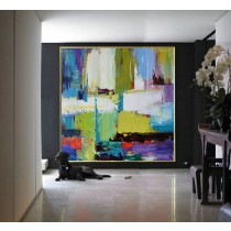 Handmade Large Contemporary Art Canvas PaintingAcrylic Painting, Abstract Canvas Art - By Leo