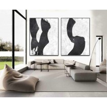 Set Of 2 Extra Large Acrylic Painting On Canvas, Minimalist Painting Canvas Art, Abstract Painting Wall Art, HANDMADE.