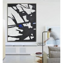 Abstract Painting Modern Minimalist Art Original Art Large Canvas Art. Black and White, Hand Painted.