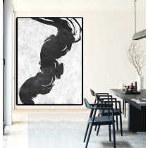Extra Large Painting On Canvas, Textured Painting Canvas Art, Black And White Original Art Handmade