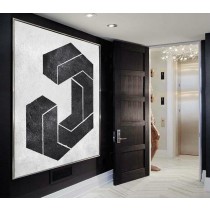 Original Artwork Extra Large Abstract Painting, Acrylic Painting Canvas Art Hand Painted Black And White Minimalst Painting.