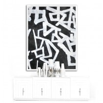 Abstract Painting  Modern Art Black and White Minimalist Art. Hand Painted Acrylic Painting on Canvas, 