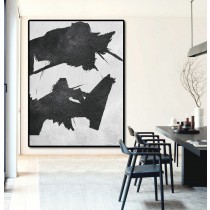 Extra Large Acrylic Painting On Canvas, Minimalist Painting Canvas Art, Black And White Geometrical Painting, HAND PAINTED Original Art.