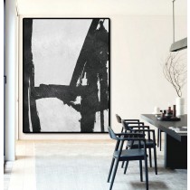 Extra Large Acrylic Painting On Canvas, Minimalist Painting Canvas Art, Black And White Geometrical Painting, HAND PAINTED Original Art.