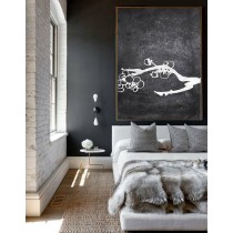 Extra Large Acrylic Painting On Canvas, Minimalist Painting Canvas Art, Black And White Flower Painting, HAND PAINTED Original Art.