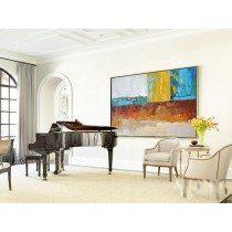 Large Horizontal Art Canvas Painting, Original Modern Art, Large Wall Art. Handmade. - By Biao