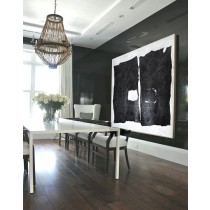 Modern Abstract Painting, Black And White Original Minimalist Art, Geometric Art,  Hand Painted Acrylic Painting.