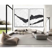 Set Of 2 Extra Large Acrylic Painting On Canvas, Minimalist Painting Canvas Art, Abstract Painting Landscape Wall Art