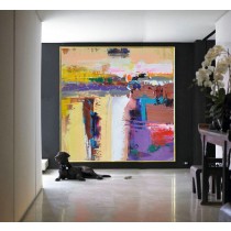 Handmade Large Contemporary Art Canvas PaintingAcrylic Painting, Abstract Canvas Art - By Leo