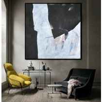 Large Abstract Painting Canvas Art, Acrylic Painting, Hand Painted Large Abstract canvas art, Red, black white.