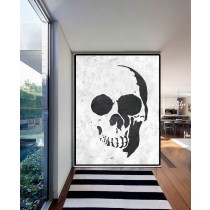 Extra Large Acrylic Painting On Canvas, Minimalist Painting Canvas Art, Black White Skull Painting, HAND PAINTED Original Art.