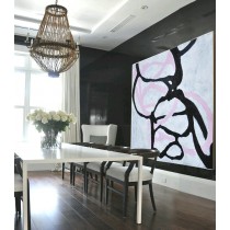 Handmade Painting Large Large Abstract canvas art, Hand Painted Aclylic Painting On Canvas Minimalist Art, Black White Purple Grey.