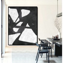 Extra Large Acrylic Painting On Canvas, Minimalist Painting Canvas Art, Black And White Geometrical Painting, HAND PAINTED Original Art.