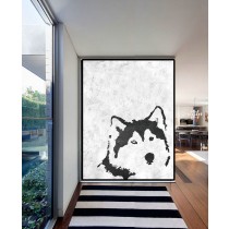 Extra Large Acrylic Painting On Canvas, Minimalist Painting Canvas Art, Black White Wolf Painting, HAND PAINTED Original Art.