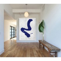 Blue And White Abstract Painting on Canvas, Large Large Abstract canvas art Wall Art, Minimalist Art Hand Made Acrylic Painting.