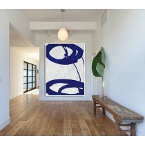 Blue And White Abstract Painting on Canvas, Large Large Abstract canvas art Wall Art, Minimalist Art Hand Made Acrylic Painting.