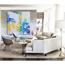 Large Hand-painted Contemporary Oil Painting on Canvas. Blue, Yellowby Jackson