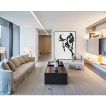 Black White Horse, Hand Made Extra Large Canvas Painting, Abstract Painting on Canvas, Original Art.