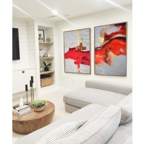 Set Of 2 Large Contemporary Painting, Abstract Canvas Art, Painted by Leo, Hand paint.