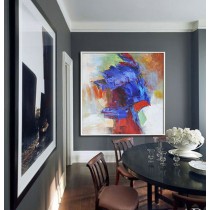Hand Made Large Acrylic Painting On Canvas, Large Abstract canvas art Decor. Large Contemporary Painting. Beige, brown, blue, green, red, etc.