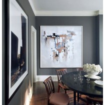 Large Acrylic Painting On Canvas, Large Abstract canvas art Decor Large Contemporary Painting by Biao. Beige, brown, black, gray, etc.