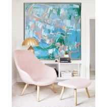 Large Abstract Oil Painting, Contemporary Art. Handmade,  blue, green, pink, gray, etc.