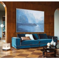 Large Abstract Landscape Oil Painting, Canvas Art. Handmade, Blue, green, gray, etc. by Jackson