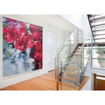 Abstract flower Oil Painting On Canvas, Original Art, Impressionist Landscape Painting 