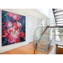 Abstract flower Oil Painting On Canvas, Original Art, Impressionist Landscape Painting 