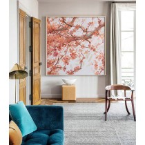 Original Abstract Landscape Painting, Canvas Art. Flower Oil Painting, One-of-a-kind, IN STOCK, 48"X48"- by Sambo.