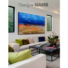 Contemporary Art, Abstract Painting, Original Artwork, Yellow blue picture, Oil painting, Oil Artwork Painting, Colorful Art, Home decor art