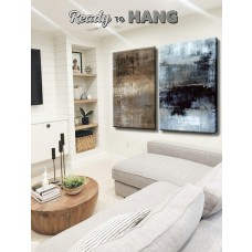 Set of 2 Canvas Abstract, Acrylic Painting, Home Decor, Brown canvas art, Black and gray art, Abstract canvases, Manager Gift, Large Abstract canvas art