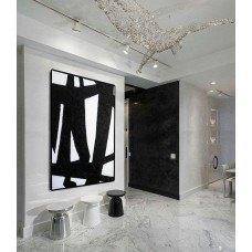 Original Large Painting Art Abstract On Canvas Black and White wall art Large Square Acrylic Painting On Canvas Minimalist Abstract Painting
