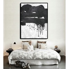 Extra Large Abstract Painting On Canvas, Textured Painting Canvas Art, Black And White Original Art Handmade