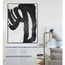 Oil Painting, Abstract Painting  Modern Art Black and White Minimalist Art. Hand Painted, Oil On Canvas.